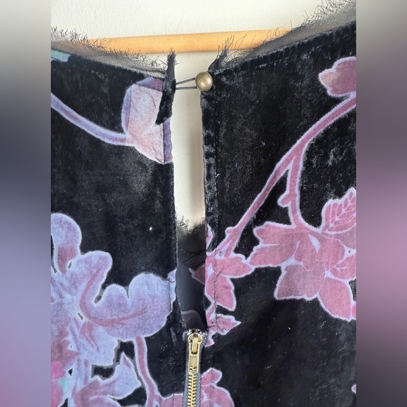 NWOT Kut from the Kloth Burnout Black Purple Velvet Sheer Dress Long Sleeve 8 - Picture 5 of 16